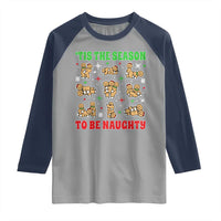 Funny Xmas Tis The Season To Be Naughty Raglan Shirt Xmas Adult Humor Gingerbread - Wonder Print Shop