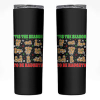 Funny Xmas Tis The Season To Be Naughty Skinny Tumbler Xmas Adult Humor Gingerbread - Wonder Print Shop