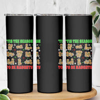 Funny Xmas Tis The Season To Be Naughty Skinny Tumbler Xmas Adult Humor Gingerbread - Wonder Print Shop