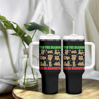 Funny Xmas Tis The Season To Be Naughty Tumbler With Handle Xmas Adult Humor Gingerbread - Wonder Print Shop