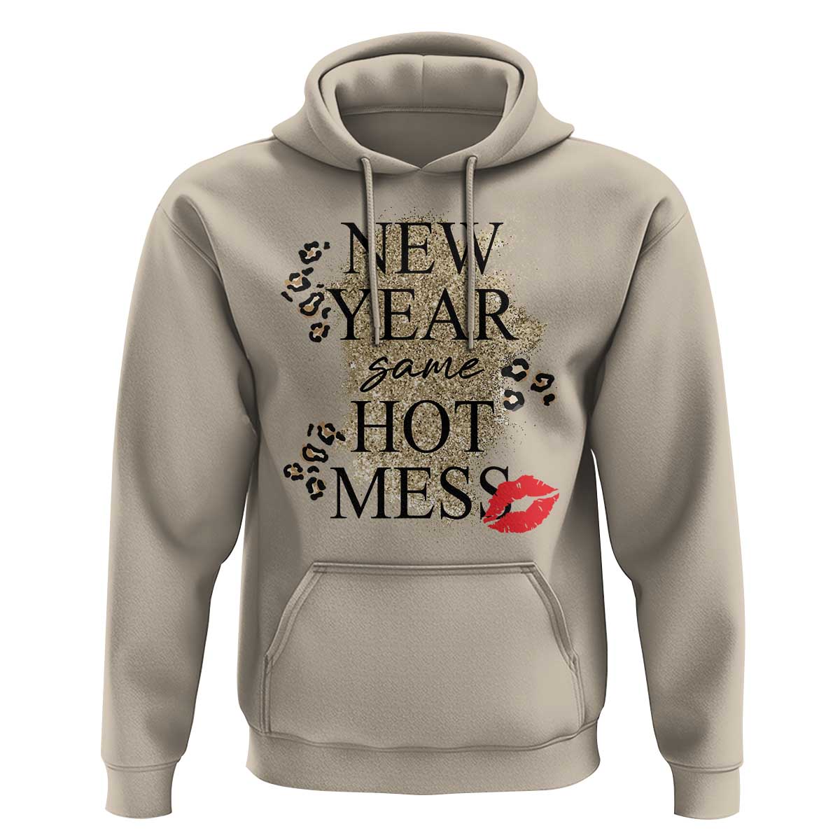 Funny New Year Same Hot Mess Hoodie New Year's Eve Resolutions Red Lips