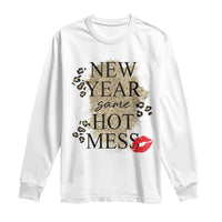 Funny New Year Same Hot Mess Long Sleeve Shirt New Year's Eve Resolutions Red Lips