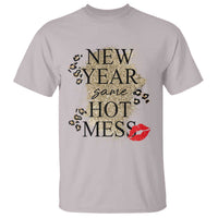 Funny New Year Same Hot Mess T Shirt New Year's Eve Resolutions Red Lips - Wonder Print Shop