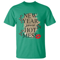 Funny New Year Same Hot Mess T Shirt New Year's Eve Resolutions Red Lips - Wonder Print Shop