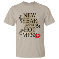 Funny New Year Same Hot Mess T Shirt New Year's Eve Resolutions Red Lips - Wonder Print Shop
