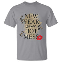 Funny New Year Same Hot Mess T Shirt New Year's Eve Resolutions Red Lips - Wonder Print Shop