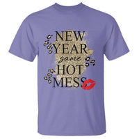 Funny New Year Same Hot Mess T Shirt New Year's Eve Resolutions Red Lips - Wonder Print Shop