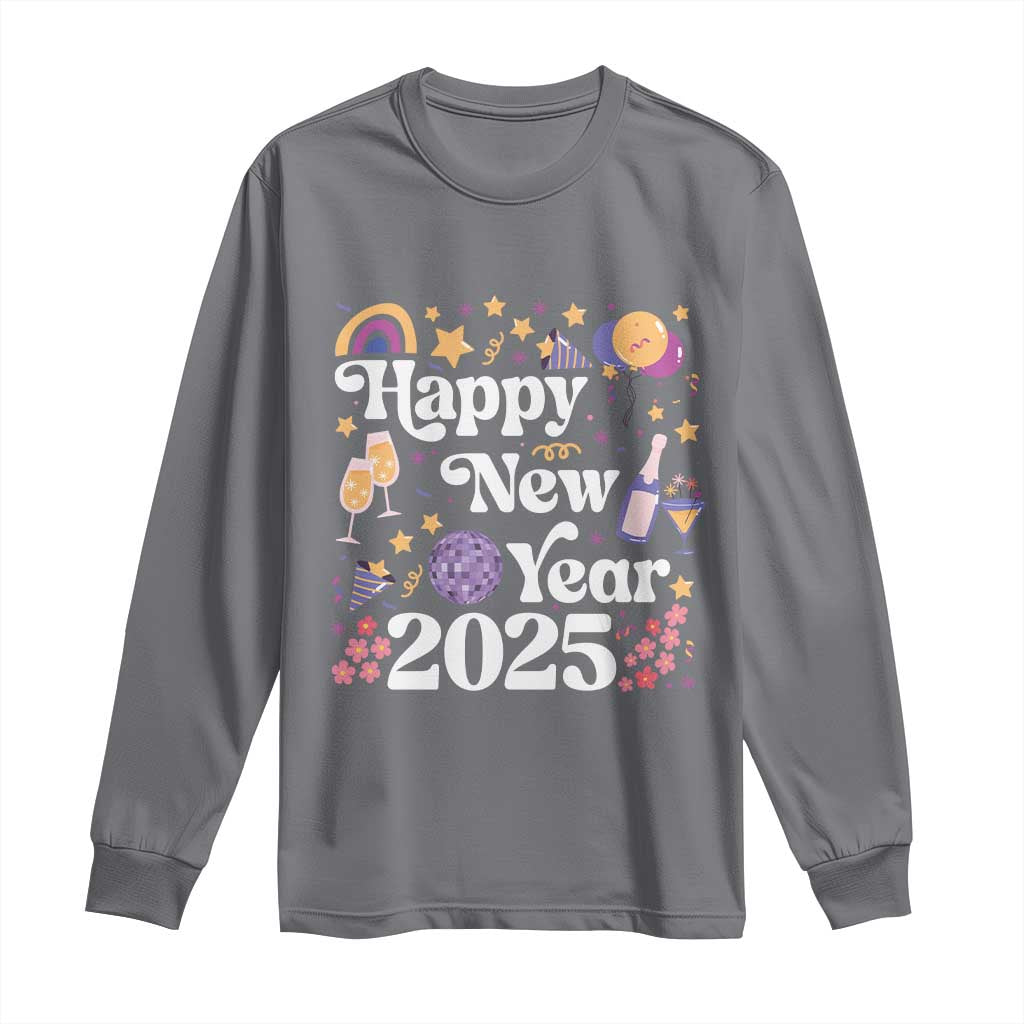 Happy New Year 2025 Long Sleeve Shirt Cute New Year's Eve Party