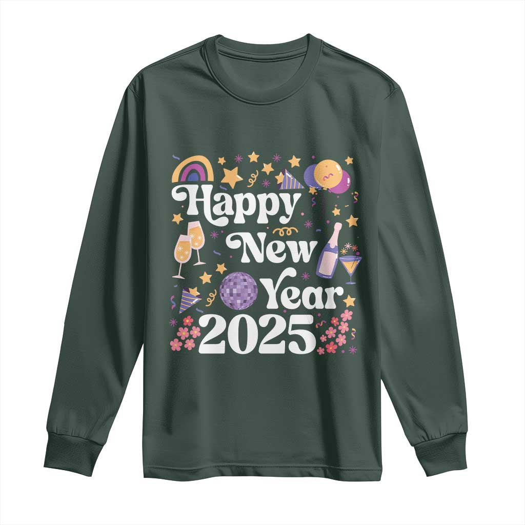Happy New Year 2025 Long Sleeve Shirt Cute New Year's Eve Party