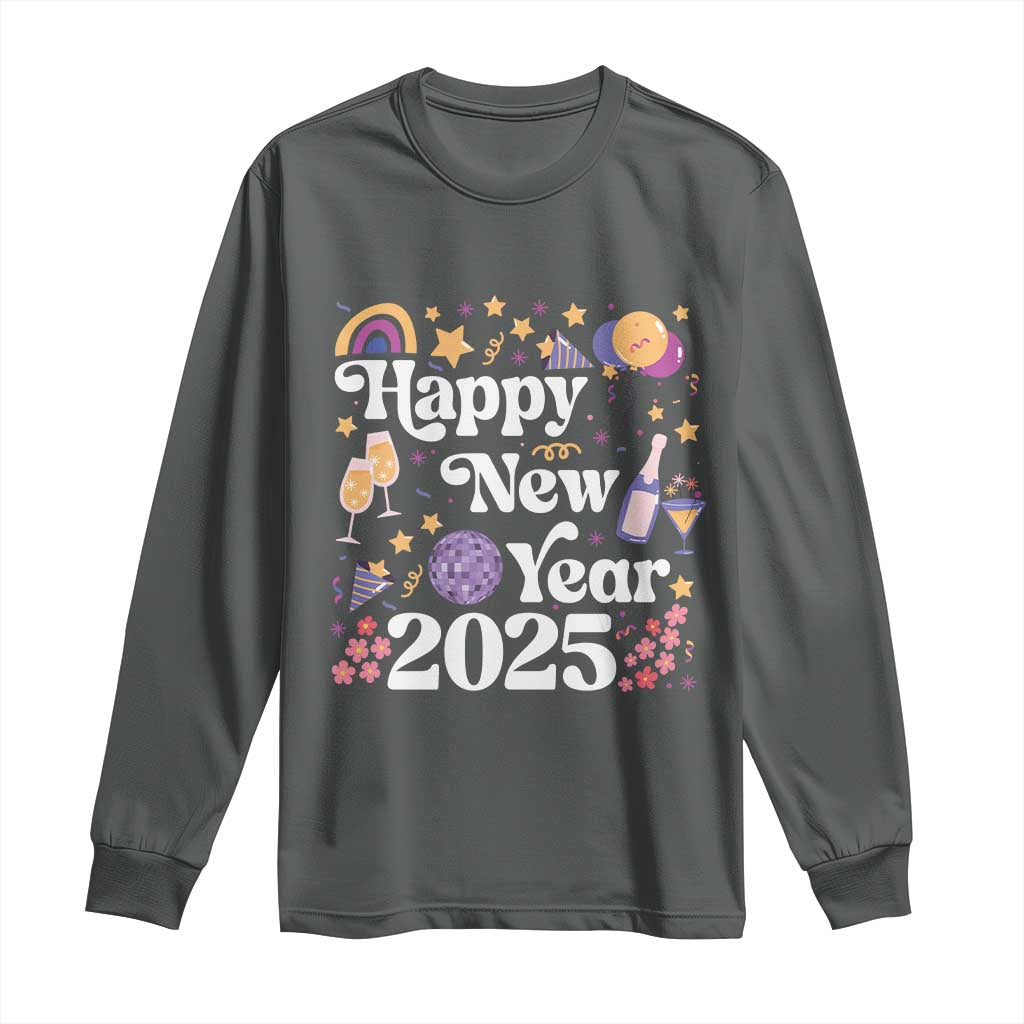 Happy New Year 2025 Long Sleeve Shirt Cute New Year's Eve Party