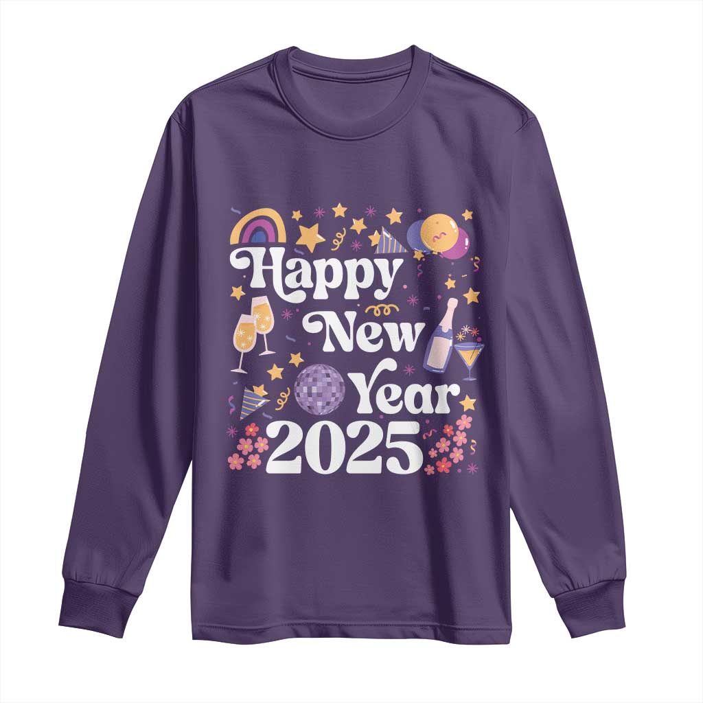 Happy New Year 2025 Long Sleeve Shirt Cute New Year's Eve Party