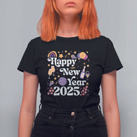 Happy New Year 2025 T Shirt For Women Cute New Year's Eve Party - Wonder Print Shop