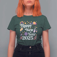Happy New Year 2025 T Shirt For Women Cute New Year's Eve Party - Wonder Print Shop