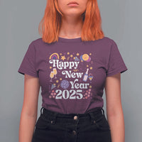 Happy New Year 2025 T Shirt For Women Cute New Year's Eve Party - Wonder Print Shop