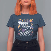 Happy New Year 2025 T Shirt For Women Cute New Year's Eve Party - Wonder Print Shop