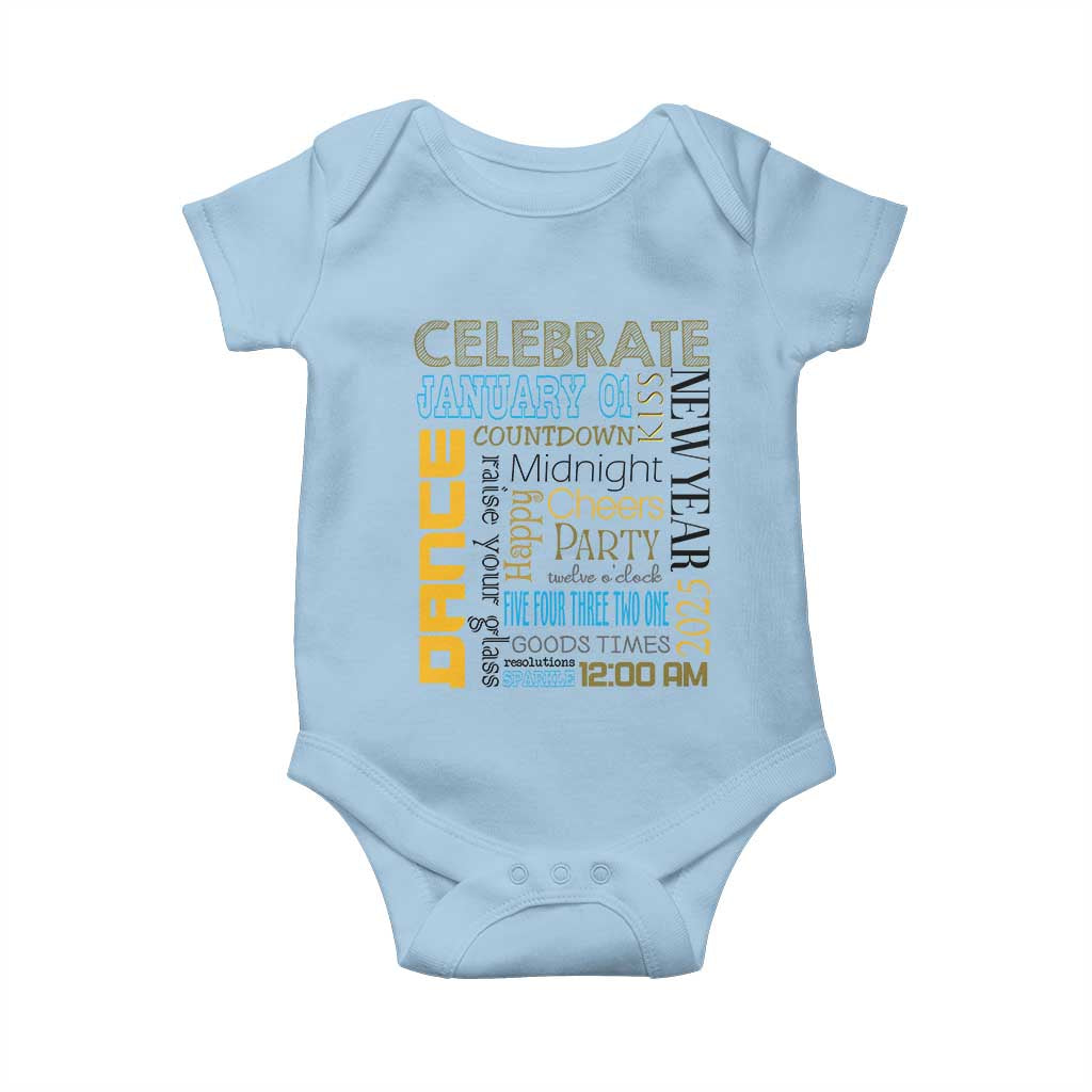 Happy New Year 2025 Baby Onesie New Year's Eve Activities
