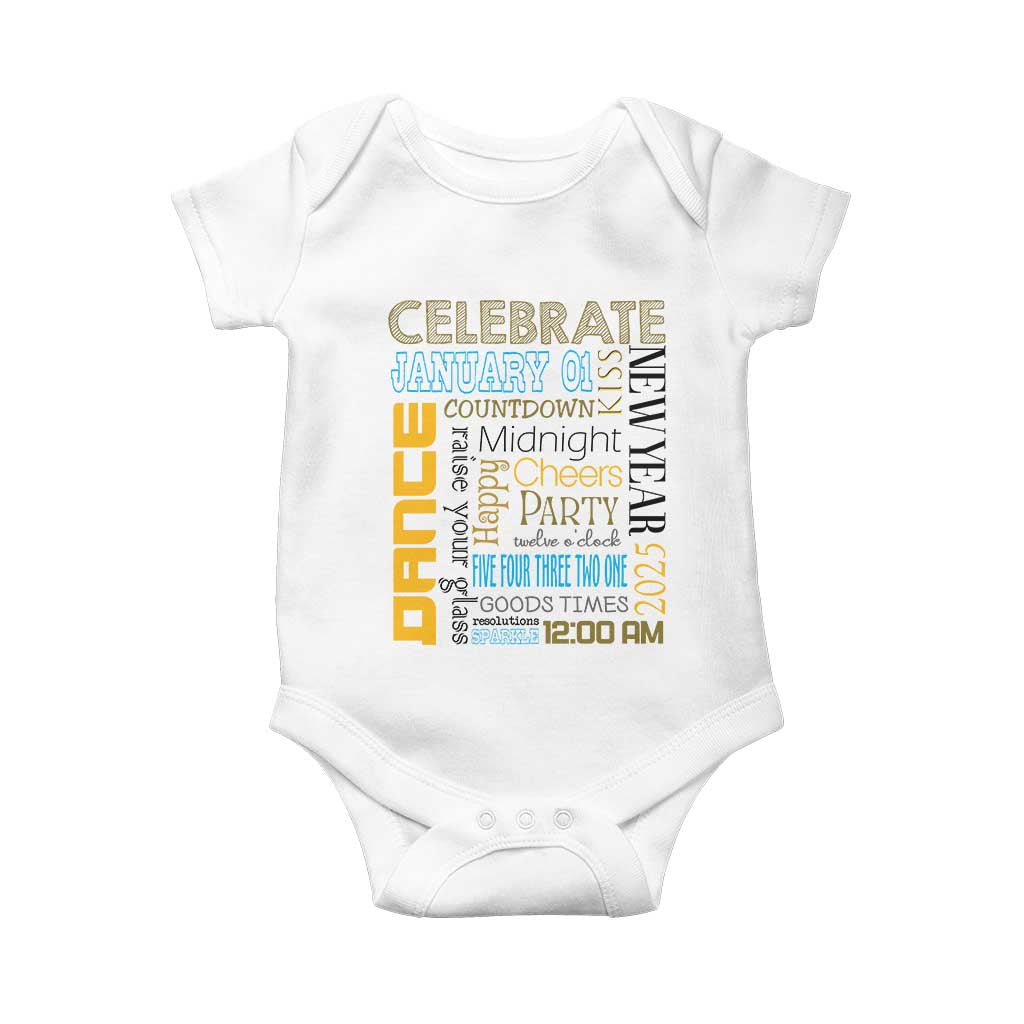 Happy New Year 2025 Baby Onesie New Year's Eve Activities