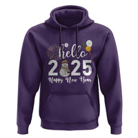 Hello 2025 Happy New Year Hoodie Snowman Firework New Year's Eve