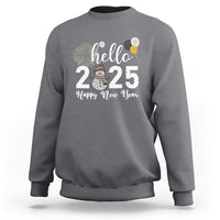 Hello 2025 Happy New Year Sweatshirt Snowman Firework New Year's Eve - Wonder Print Shop