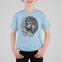 Funny Yule Black Cat Mistletoe Jolakotturinn T Shirt For Kid - Wonder Print Shop