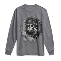 Funny Yule Black Cat Mistletoe Jolakotturinn Long Sleeve Shirt