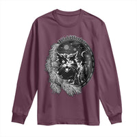 Funny Yule Black Cat Mistletoe Jolakotturinn Long Sleeve Shirt