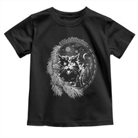 Funny Yule Black Cat Mistletoe Jolakotturinn Toddler T Shirt