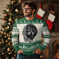 Funny Yule Black Cat Mistletoe Jolakotturinn Ugly Christmas Sweater - Wonder Print Shop