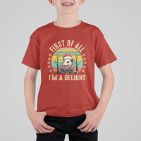 Funny First Of All I'm A Delight T Shirt For Kid Angry Opossum Possum Christmas - Wonder Print Shop