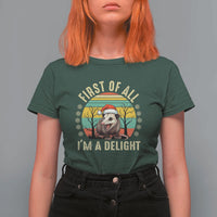 Funny First Of All I'm A Delight T Shirt For Women Angry Opossum Possum Christmas - Wonder Print Shop