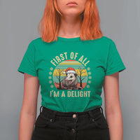 Funny First Of All I'm A Delight T Shirt For Women Angry Opossum Possum Christmas - Wonder Print Shop