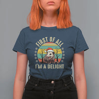 Funny First Of All I'm A Delight T Shirt For Women Angry Opossum Possum Christmas - Wonder Print Shop