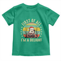 Funny First Of All I'm A Delight Toddler T Shirt Angry Opossum Possum Christmas
