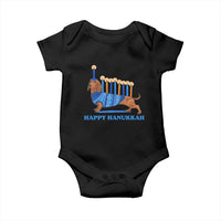 Funny Happy Hanukkah Dachshund Wiener Dog Menorah Baby Onesie