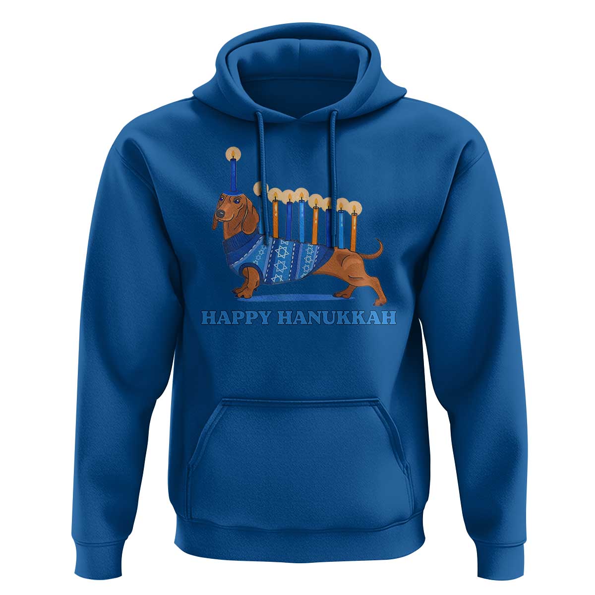 Funny Happy Hanukkah Dachshund Wiener Dog Menorah Hoodie