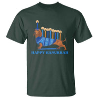 Funny Happy Hanukkah Dachshund Wiener Dog Menorah T Shirt - Wonder Print Shop
