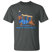 Funny Happy Hanukkah Dachshund Wiener Dog Menorah T Shirt - Wonder Print Shop