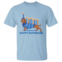 Funny Happy Hanukkah Dachshund Wiener Dog Menorah T Shirt - Wonder Print Shop