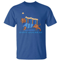 Funny Happy Hanukkah Dachshund Wiener Dog Menorah T Shirt - Wonder Print Shop