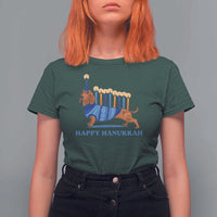 Funny Happy Hanukkah Dachshund Wiener Dog Menorah T Shirt For Women - Wonder Print Shop