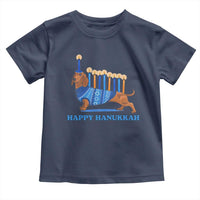 Funny Happy Hanukkah Dachshund Wiener Dog Menorah Toddler T Shirt