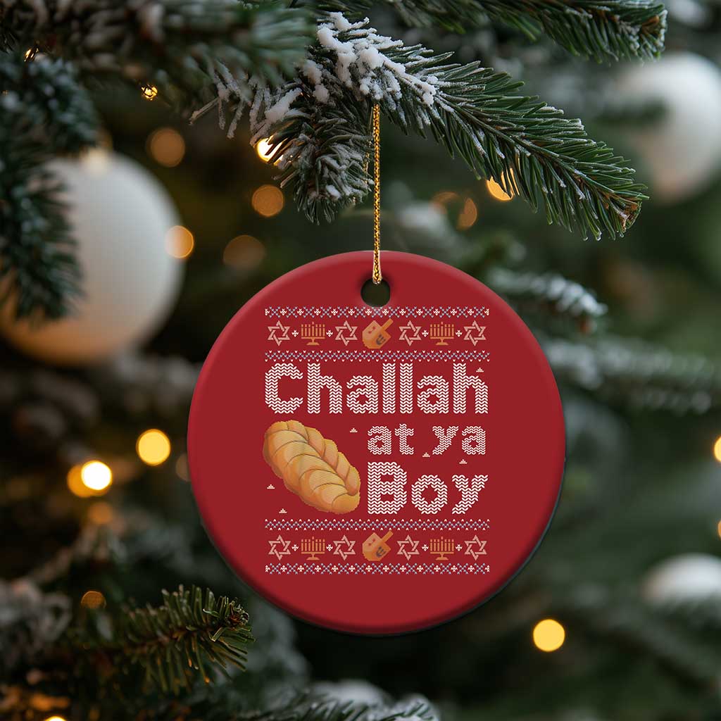 Funny Hanukkah Christmas Ornament Challah At Ya Boy Jewish Holiday - Wonder Print Shop
