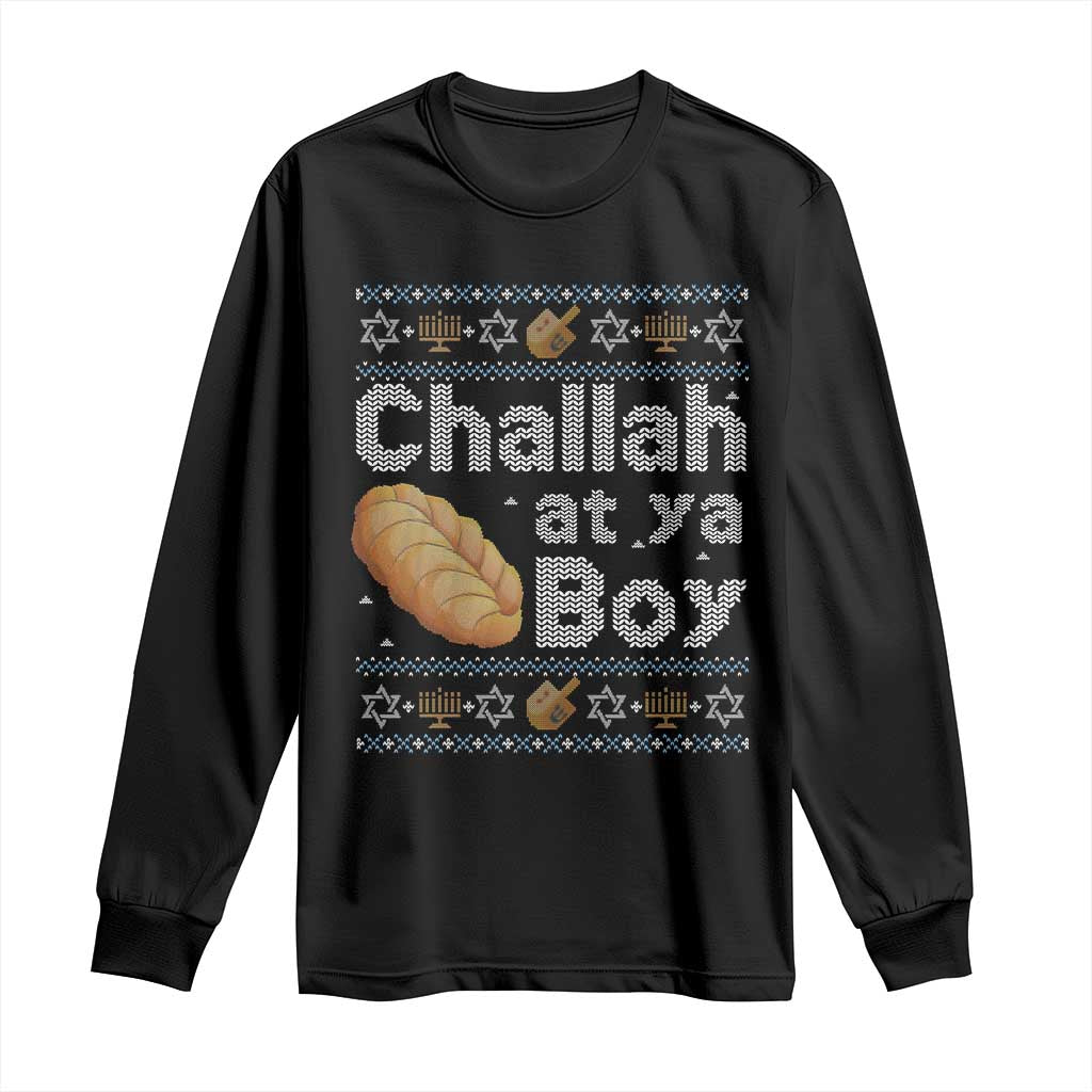 Funny Hanukkah Long Sleeve Shirt Challah At Ya Boy Jewish Holiday