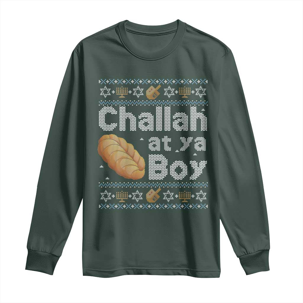Funny Hanukkah Long Sleeve Shirt Challah At Ya Boy Jewish Holiday