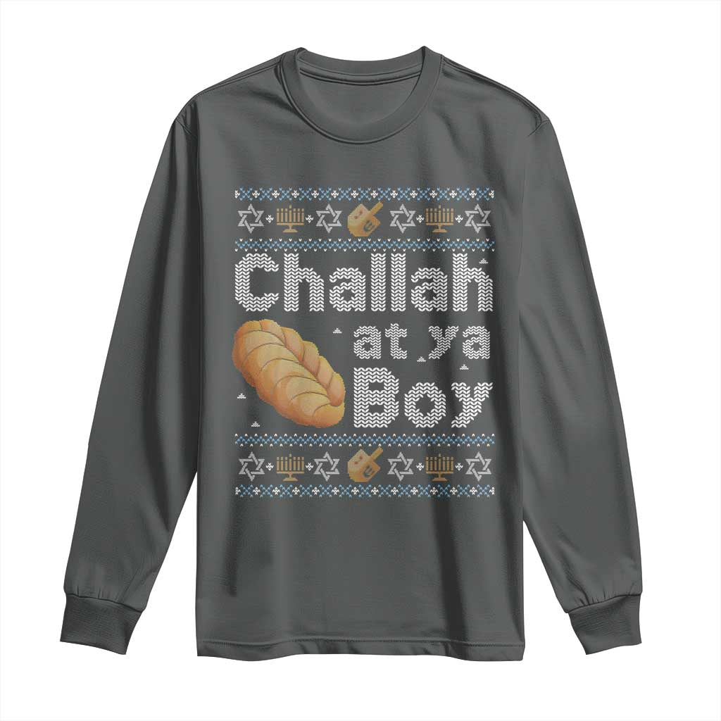Funny Hanukkah Long Sleeve Shirt Challah At Ya Boy Jewish Holiday