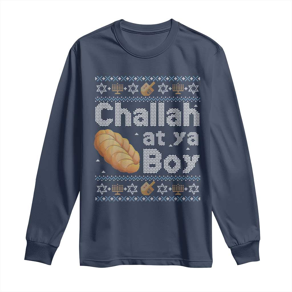 Funny Hanukkah Long Sleeve Shirt Challah At Ya Boy Jewish Holiday