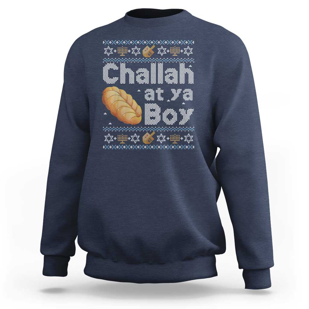 Funny Hanukkah Sweatshirt Challah At Ya Boy Jewish Holiday - Wonder Print Shop