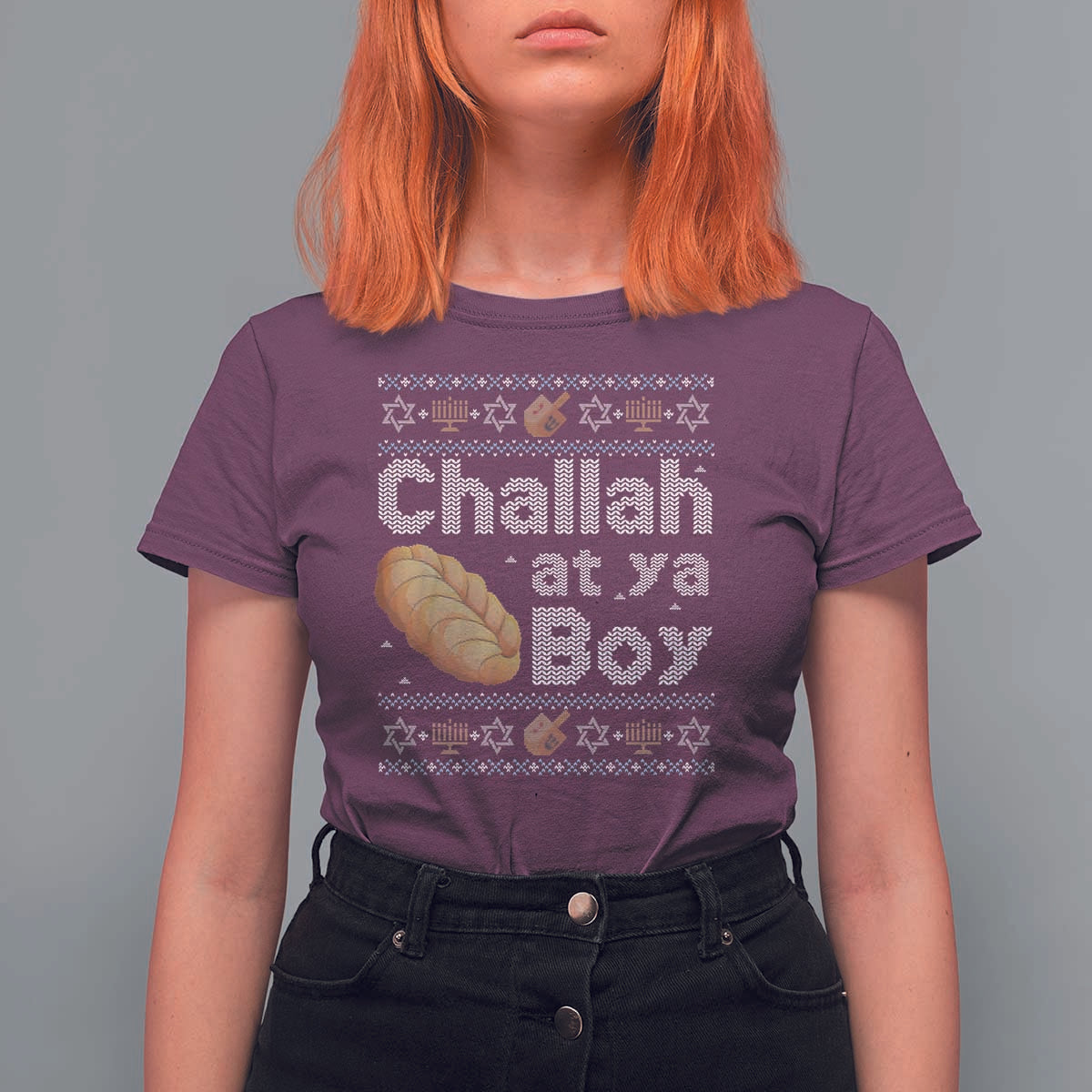 Funny Hanukkah T Shirt For Women Challah At Ya Boy Jewish Holiday - Wonder Print Shop
