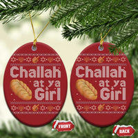 Funny Hanukkah Christmas Ornament Challah At Ya Girl Jewish Holiday - Wonder Print Shop