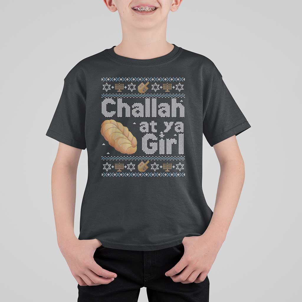Funny Hanukkah T Shirt For Kid Challah At Ya Girl Jewish Holiday - Wonder Print Shop